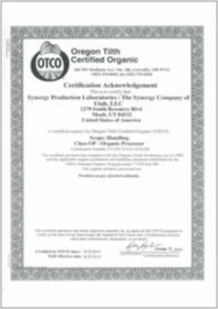 米国オーガニック認証団体OTCOの認定書